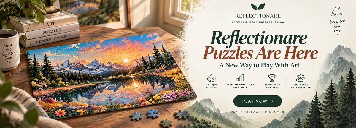 Reflectionare online jigsaw puzzles featuring colorful art, relaxing gameplay and multiple difficulty levels