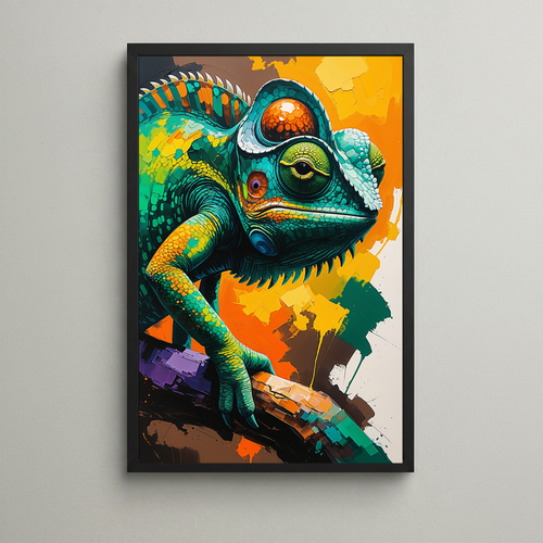 Abstract Chameleon Wall Art