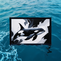 Monochrome Abstract Orca Whale Painting | Digital Download