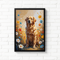 Golden Retriever in Wildflowers Wall Art | Digital Download