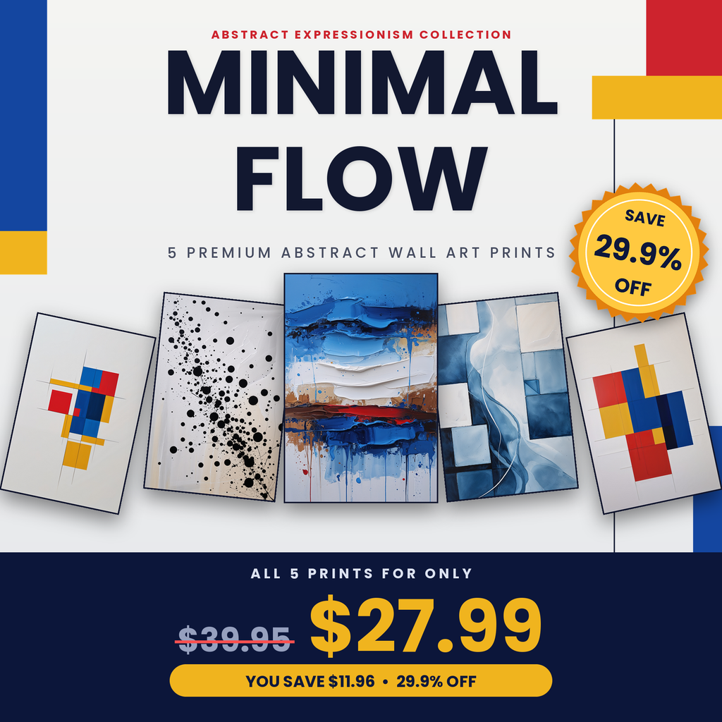 Minimal Flow - 5 Premium Abstract Wall Art Prints Bundle