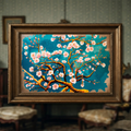 Cherry Blossom Painting Teal Wall Art | Digital Download
