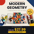 Modern Geometry - 5 Premium Abstract Wall Art Prints Bundle
