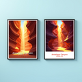 Digital art of Antelope Canyon by Reflectionare showcasing the canyon's stunning layered rock formations and warm colors