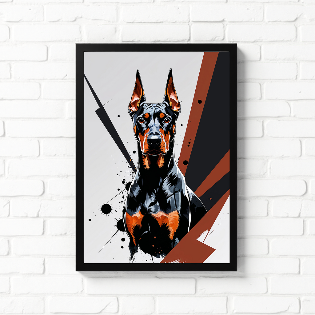 Geometric Doberman Art Print - Digital Download