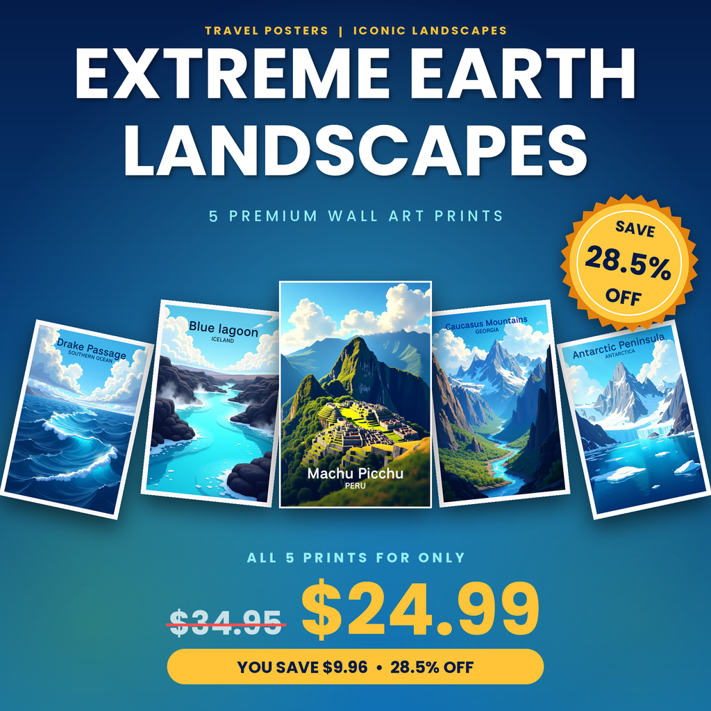 Extreme Earth Landscapes - 5 Premium Wall Art Prints Bundle