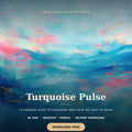 Turquoise Pulse abstract wallpaper with soft blue, coral and gold seascape textures