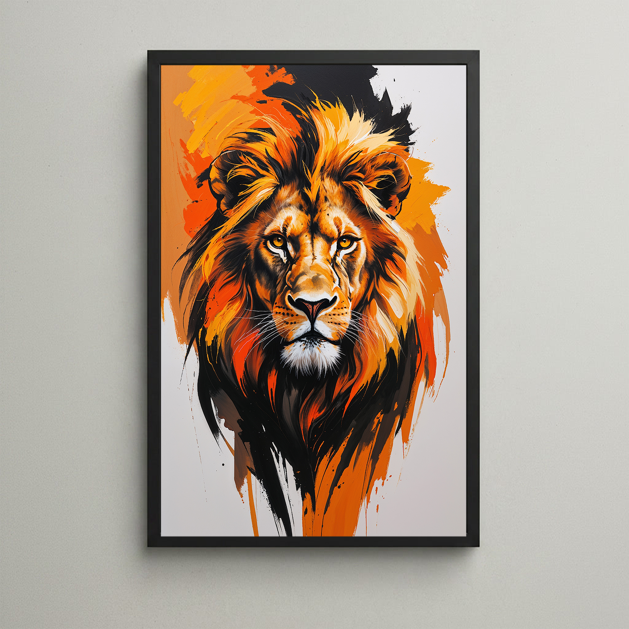 Abstract Lion Face Wall Art | Digital Download