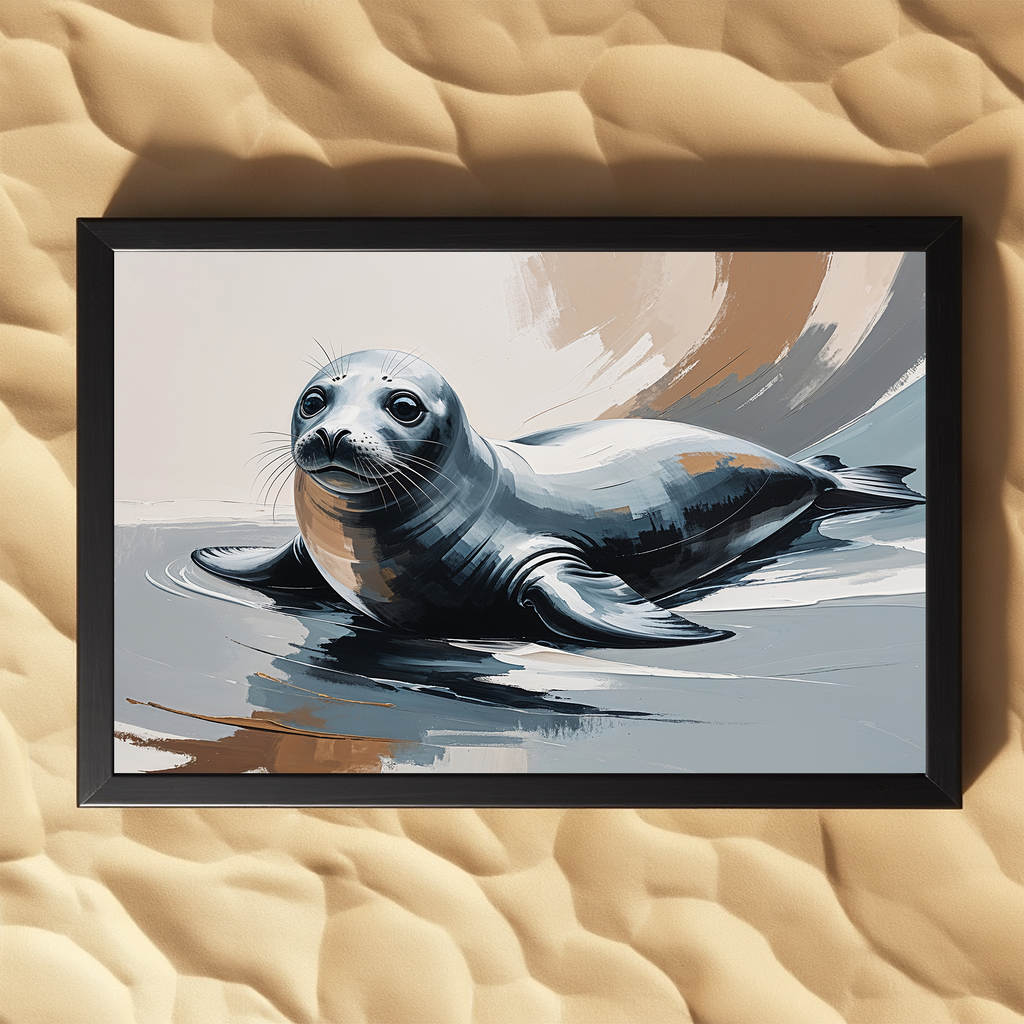 Abstract Seal Painting Ocean Wall Art | Digital Download