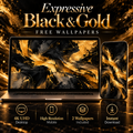 Expressive Black & Gold – Free 4K Wallpaper | Digital Download