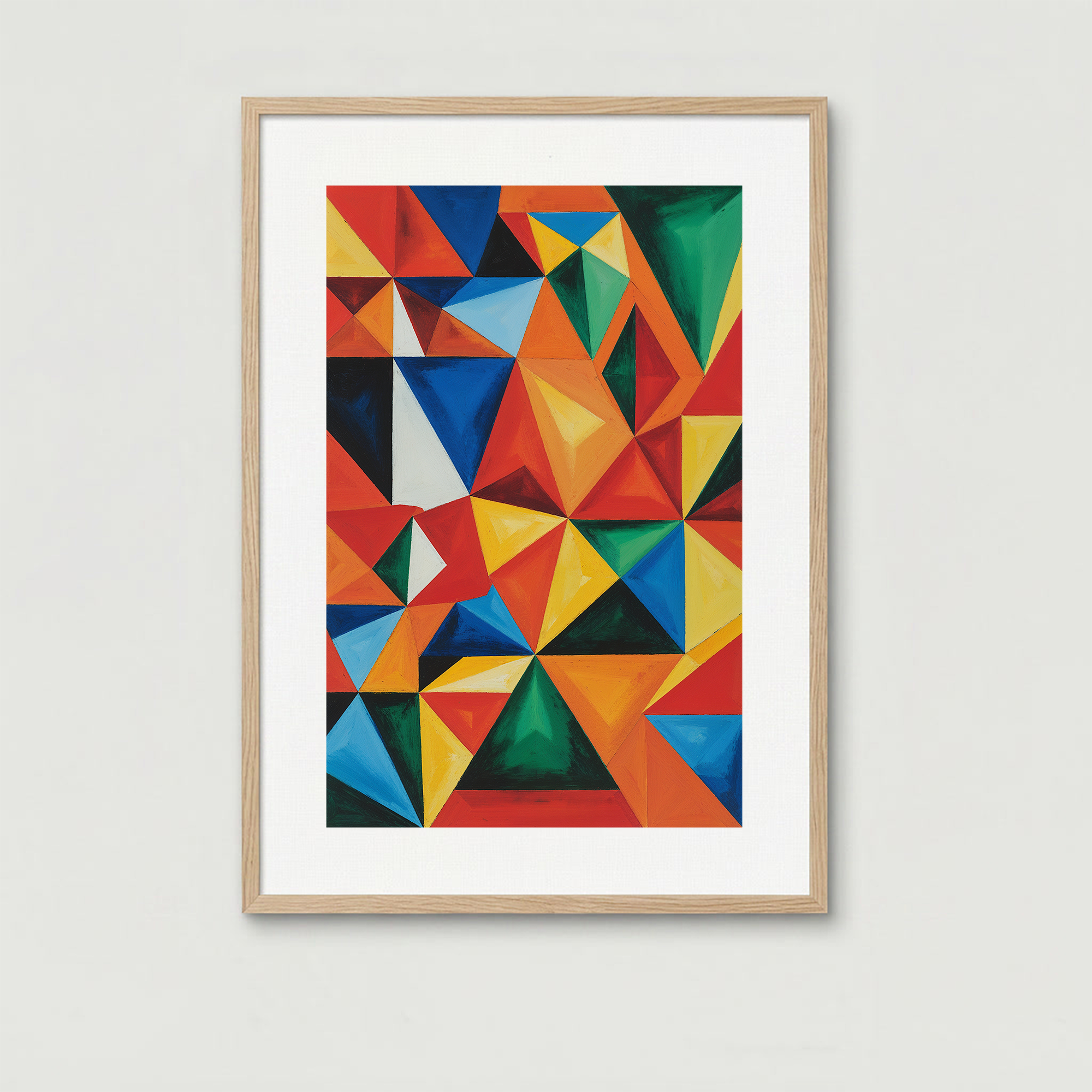 Abstract Geometric Triangle Art Print | Colorful Modern Decor