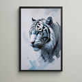 Abstract White Tiger Side Profile Wall Art | Digital Download