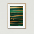 Golden Brushstrokes Green Abstract Wall Art | Digital Download