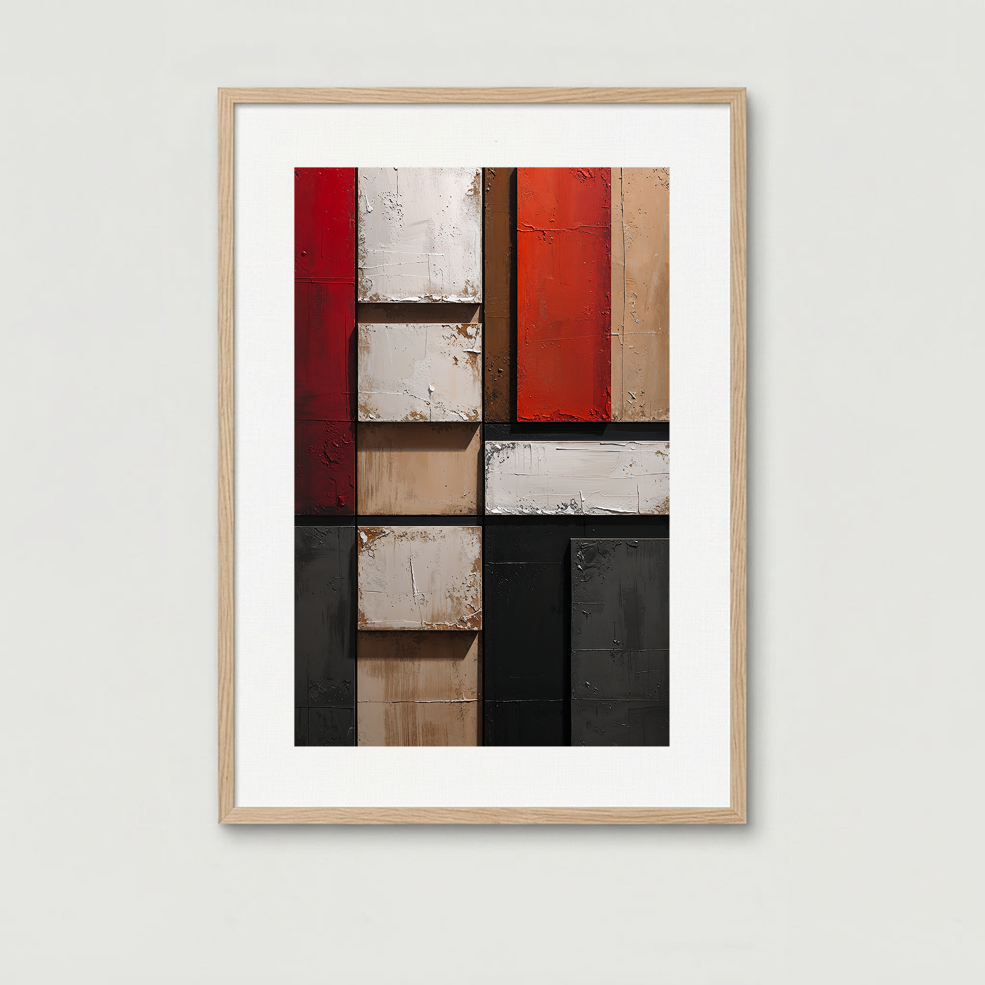 Abstract Geometric Panels Textured Wall Art | Digital Download