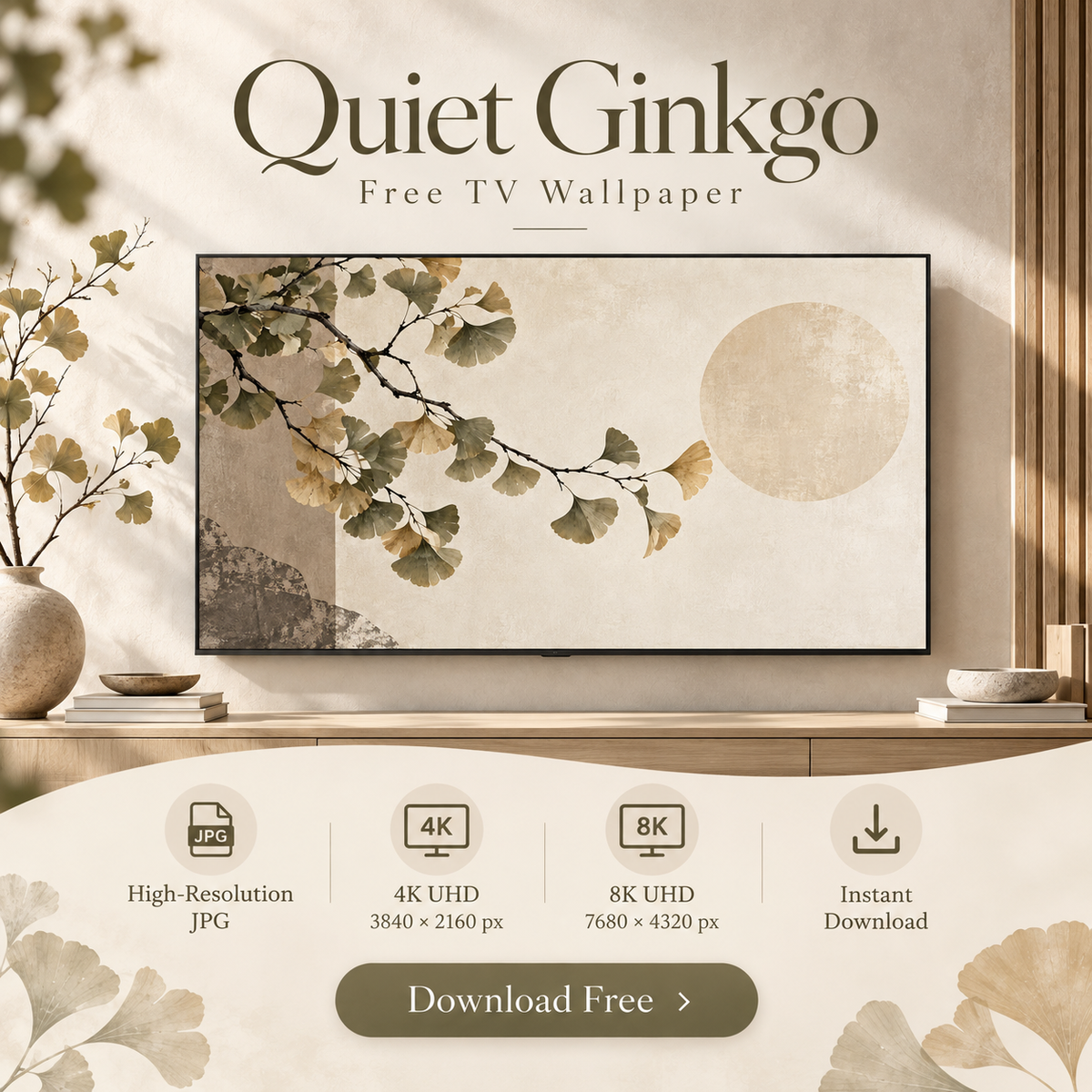 Quiet Ginkgo – Free 4K & 8K TV Wallpaper