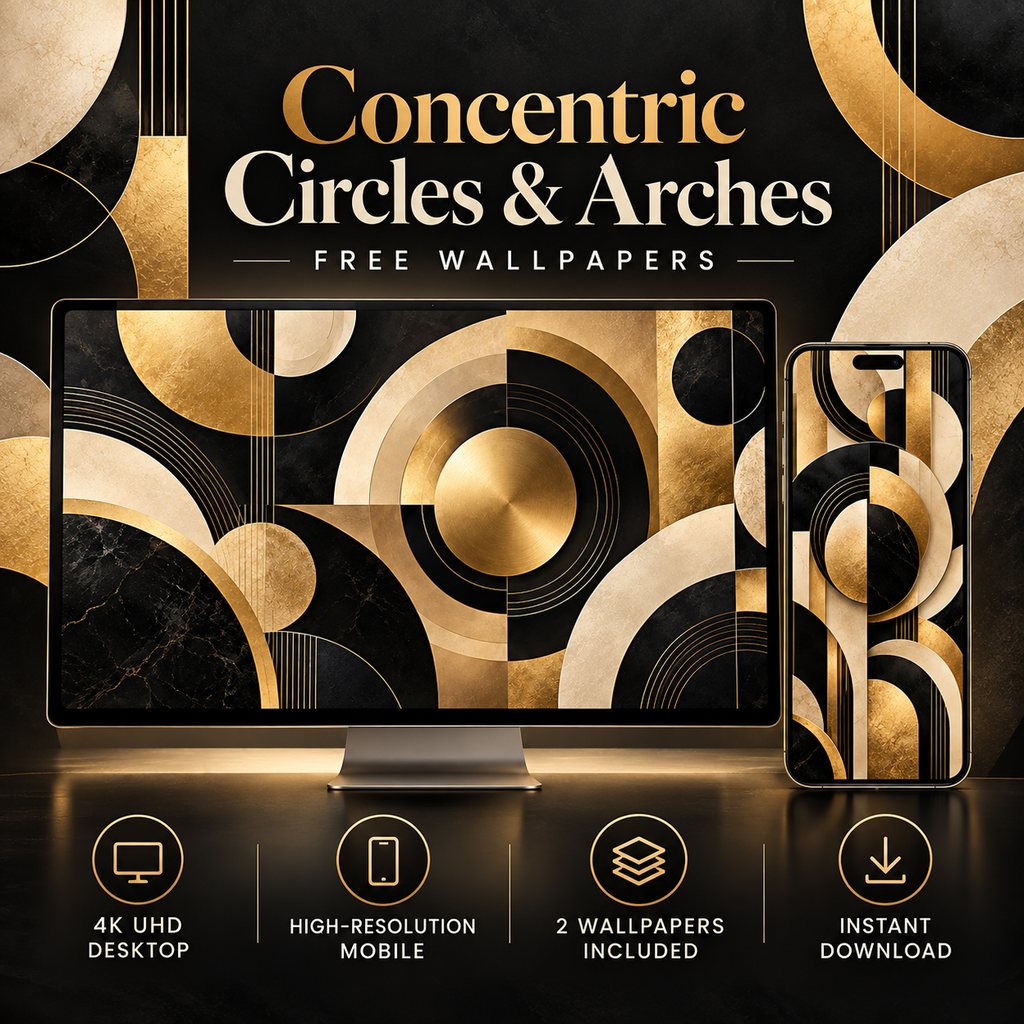 Concentric Circles & Arches – Free 4K Wallpaper | Digital Download