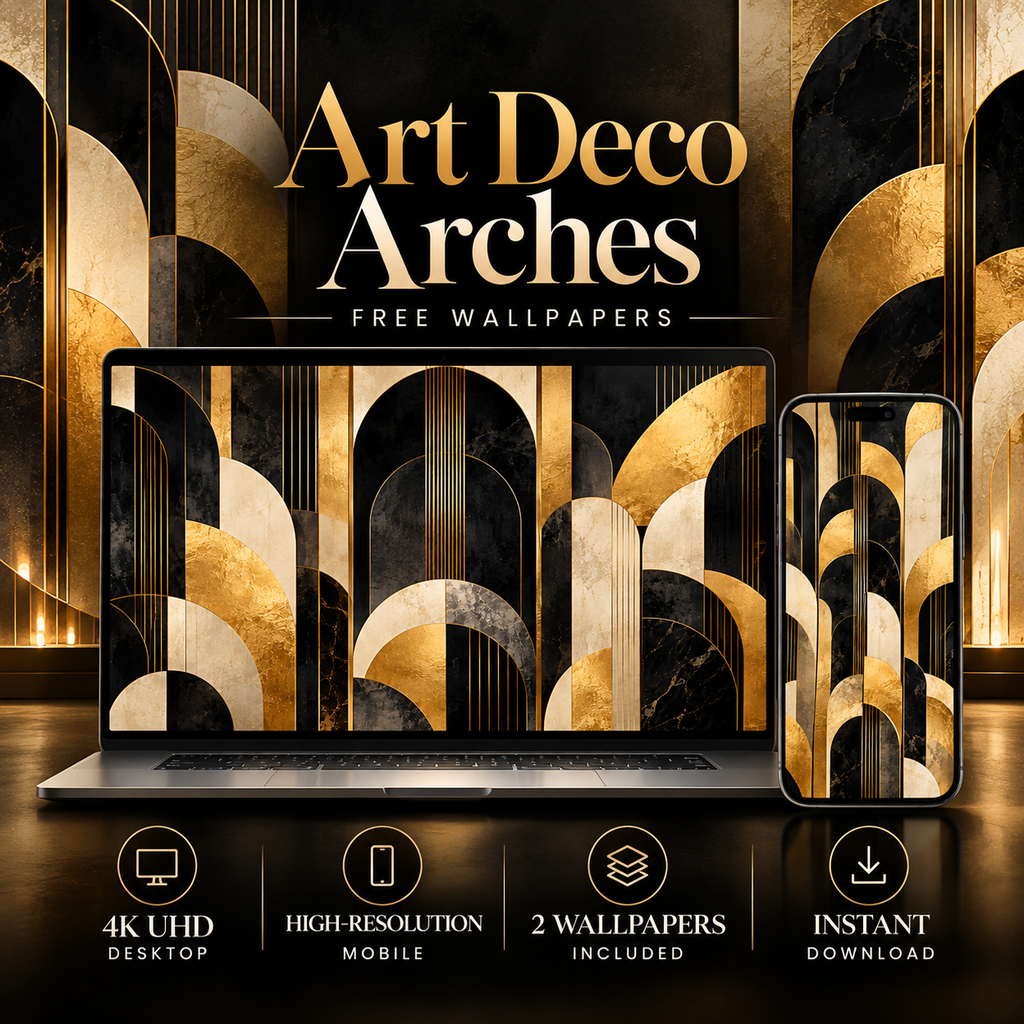 Art Deco Arches – Free 4K Wallpaper | Digital Download