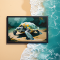 Abstract Sea Turtle Beach Painting Wall Art | Digital Download