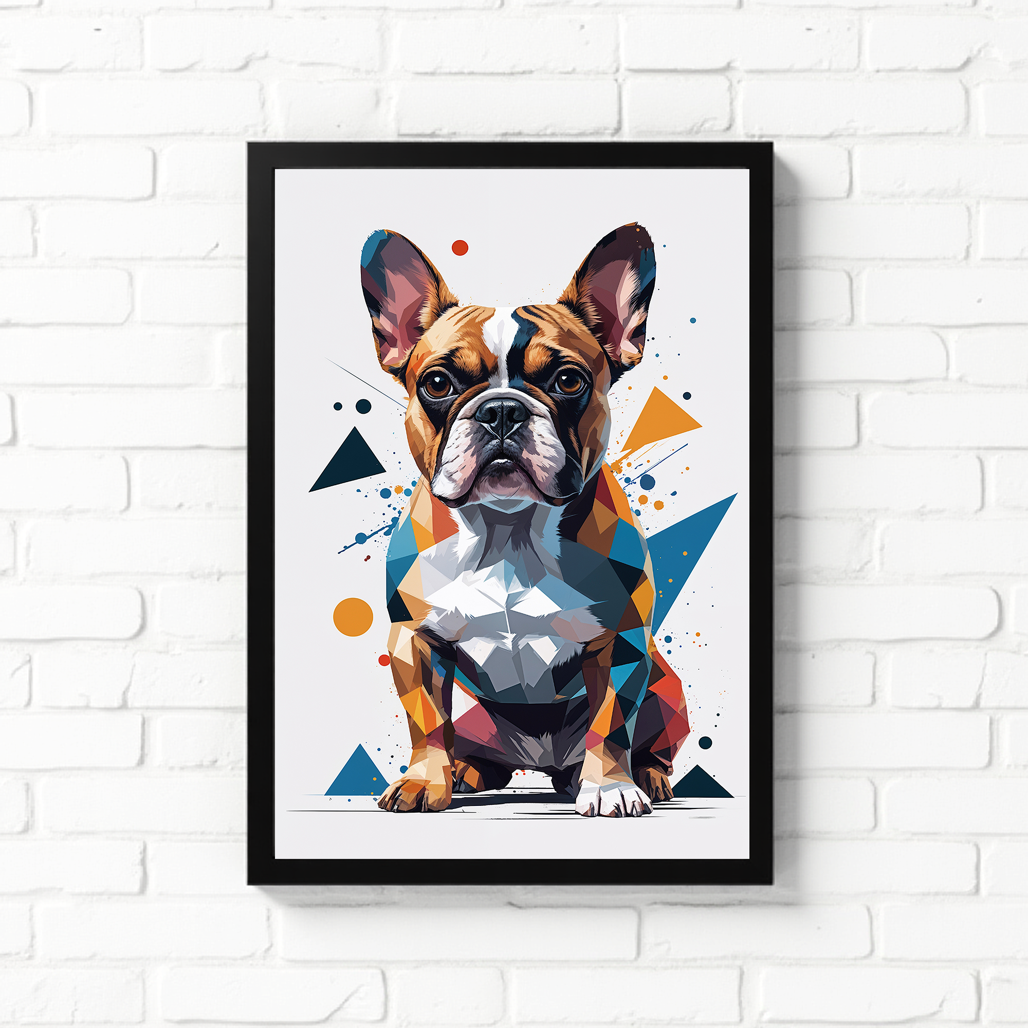 Geometric French Bulldog Art Print - Digital Download