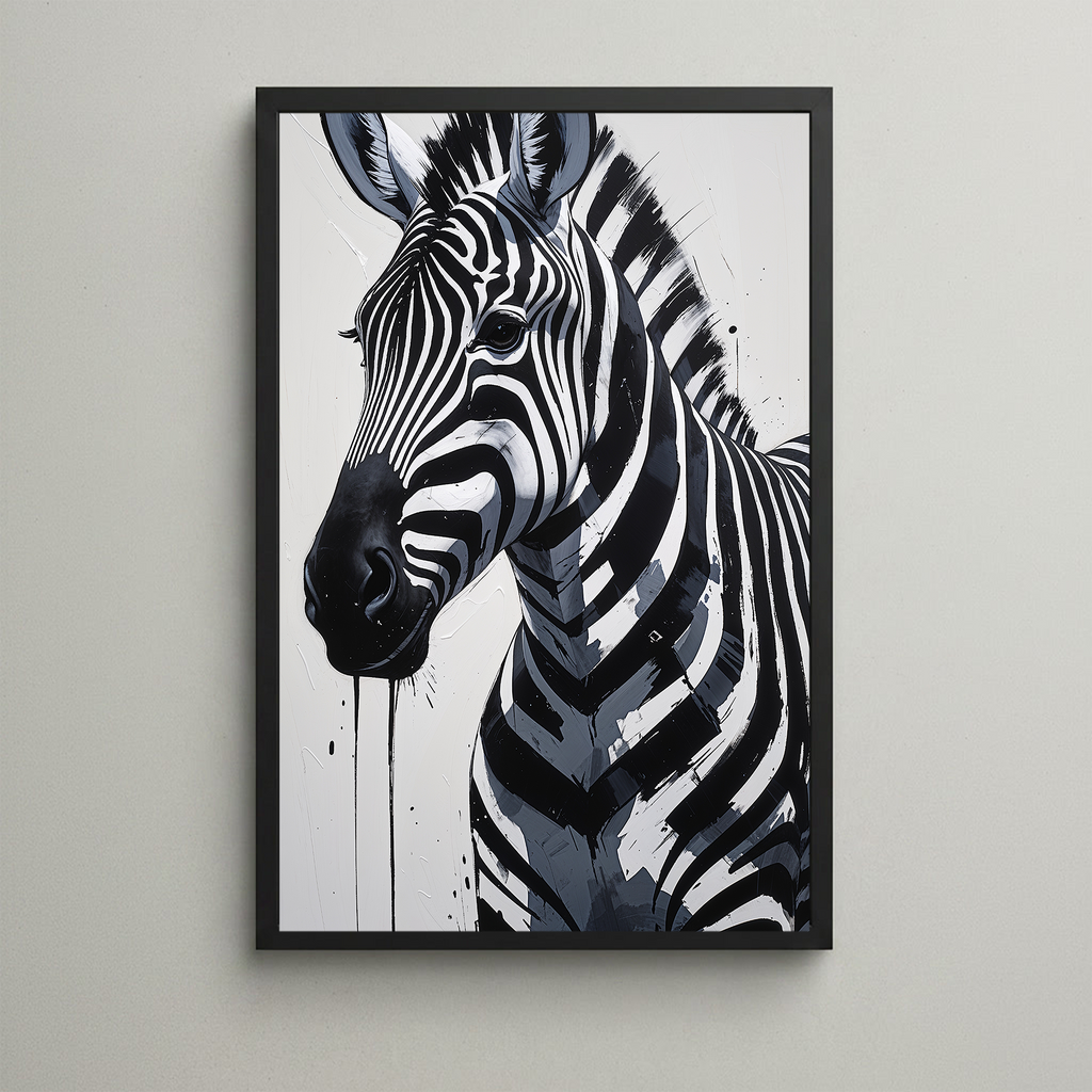 Abstract Zebra Portrait Wall Art | Digital Download