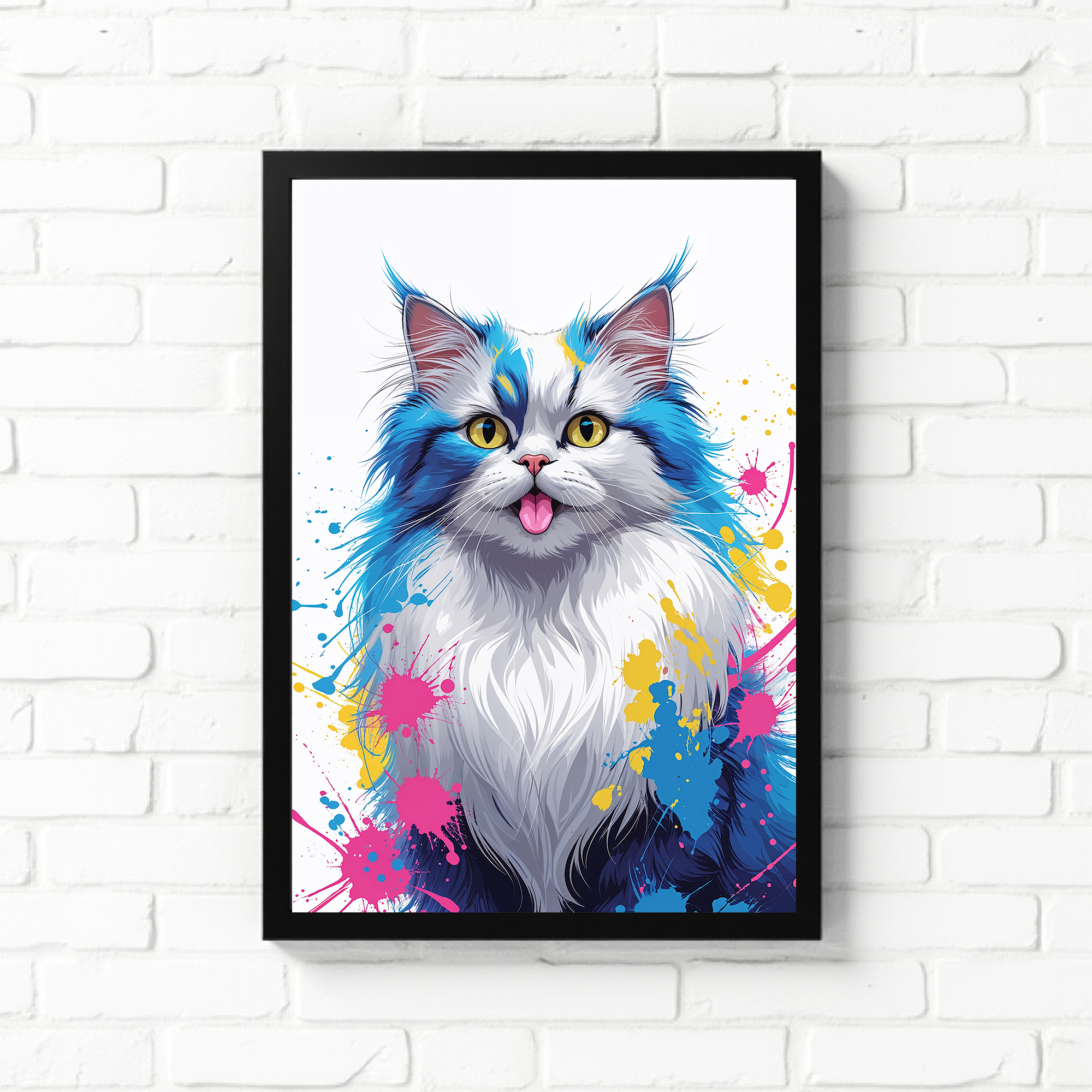 Color Cat digital art by Reflectionare featuring vibrant, abstract feline artwork with bold colors and intricate design elements.