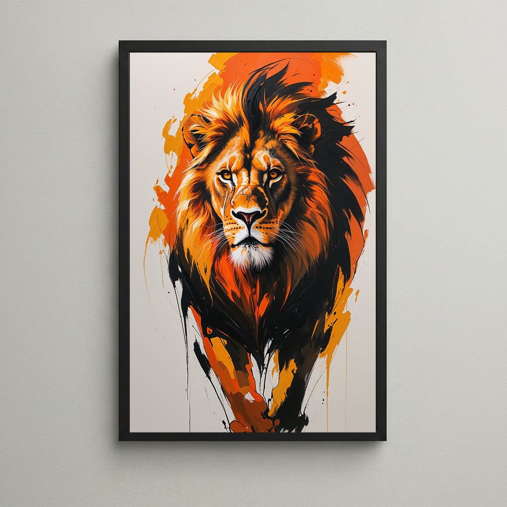 Modern Abstract Lion Wall Art | Digital Download