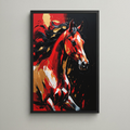 Abstract Red Horse Wall Art Print | Digital Download