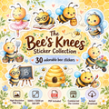 Cute Bumble Bee Stickers PNG Clipart Pack | Digital Download