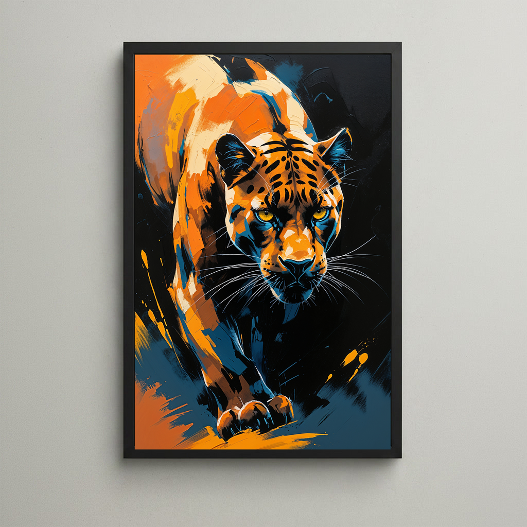 Abstract Panther Portrait Wall Art Print | Digital Download
