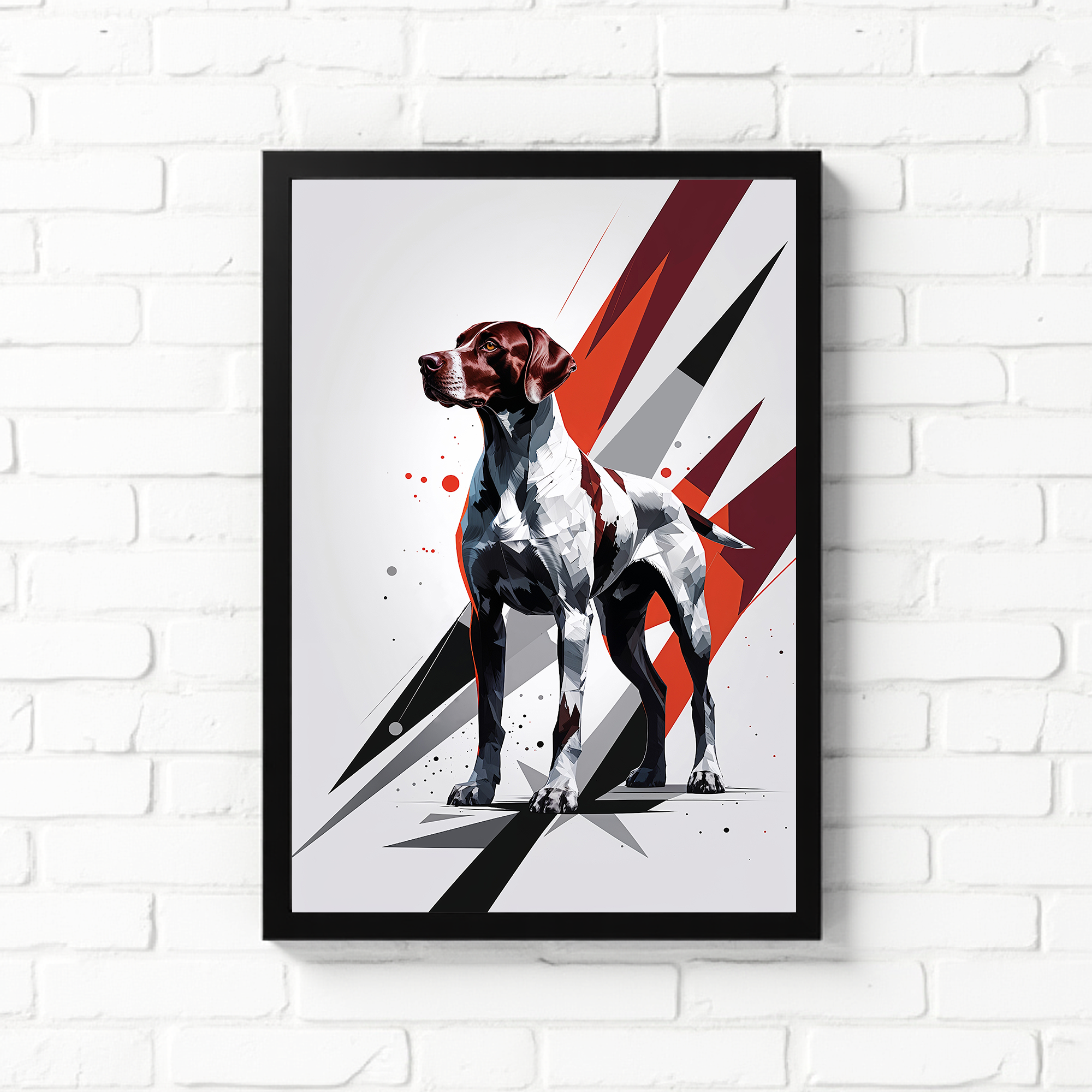 Geometric Pointer Dog Art Print | Digital Download