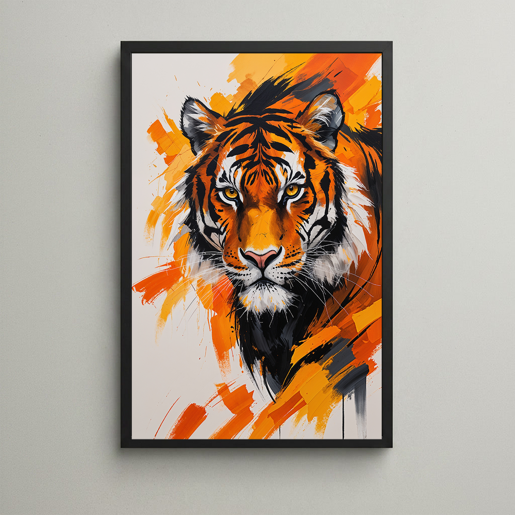 Abstract Tiger Face Wall Art Print | Digital Download