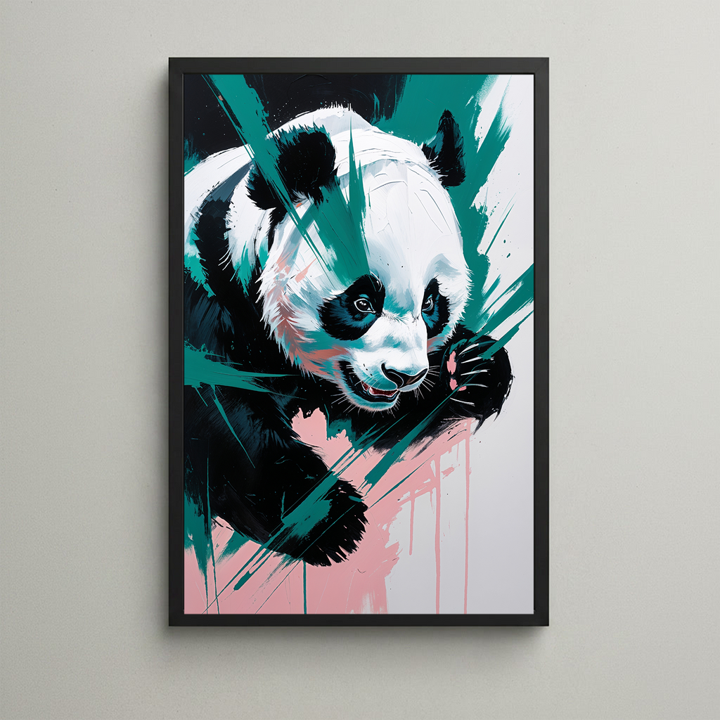 Abstract Giant Panda Portrait Wall Art | Digital Download