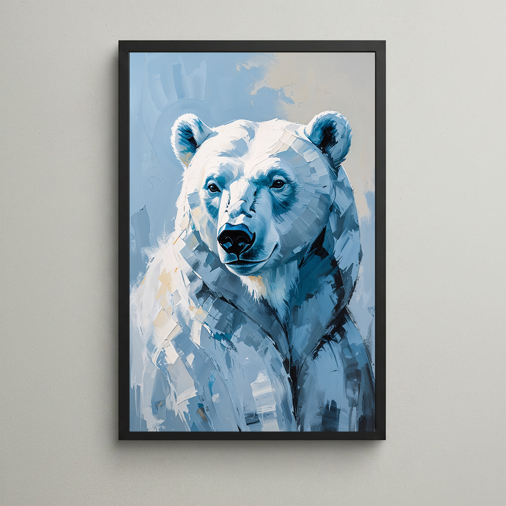 Abstract Polar Bear Portrait Wall Art Print | Digital Download