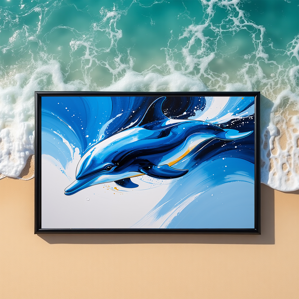 Abstract Dolphin II Art Print | Digital Download