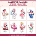 Fantastic Flamingo Stickers Printable Cute PNG
