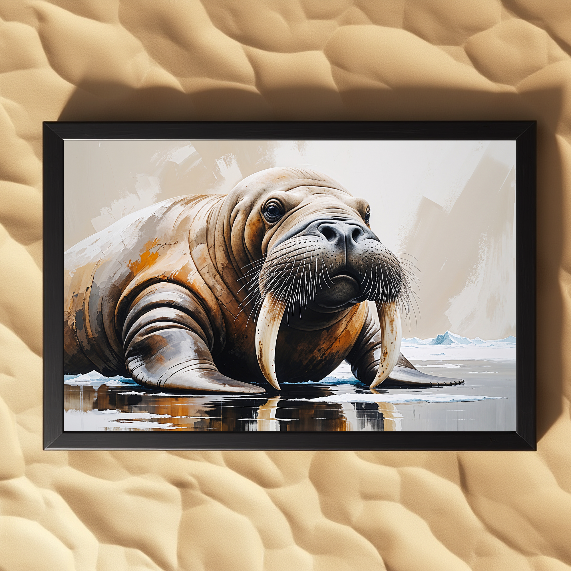 Abstract Walrus Arctic Wildlife Painting Art | Digital Download