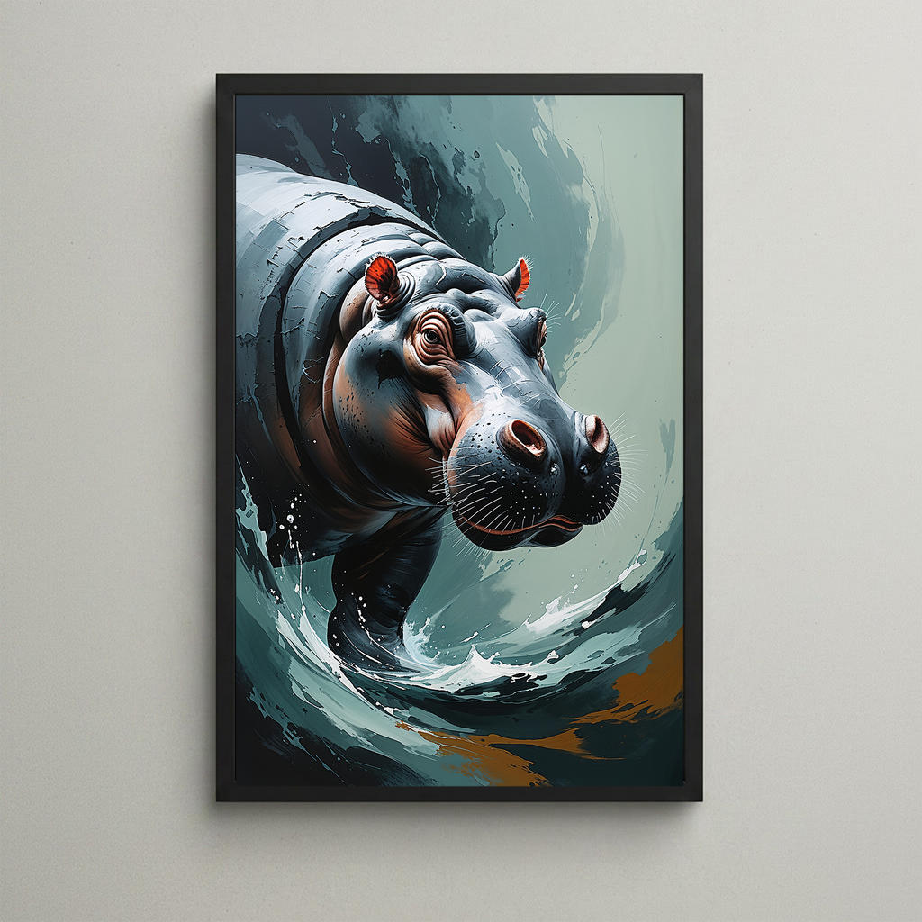 Abstract Hippopotamus II Art Print | Digital Download