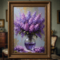 Vintage Lilac Bloom Wall Art Print | Impressionist Floral Decor