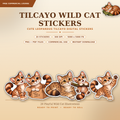 Cute Tilcayo wild cat sticker PNG pack product preview