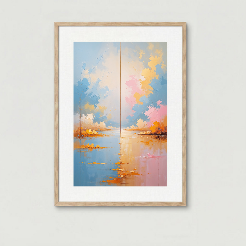 Twin Horizons Pastel Landscape Wall Art | Digital Download