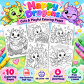 Happy Dragons coloring pages printable PDF bundle preview