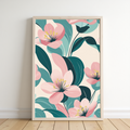 Soft Pink Pastel Floral Pattern Wall Art