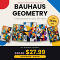 Bauhaus Geometry - 5 Premium Abstract Wall Art Prints Bundle