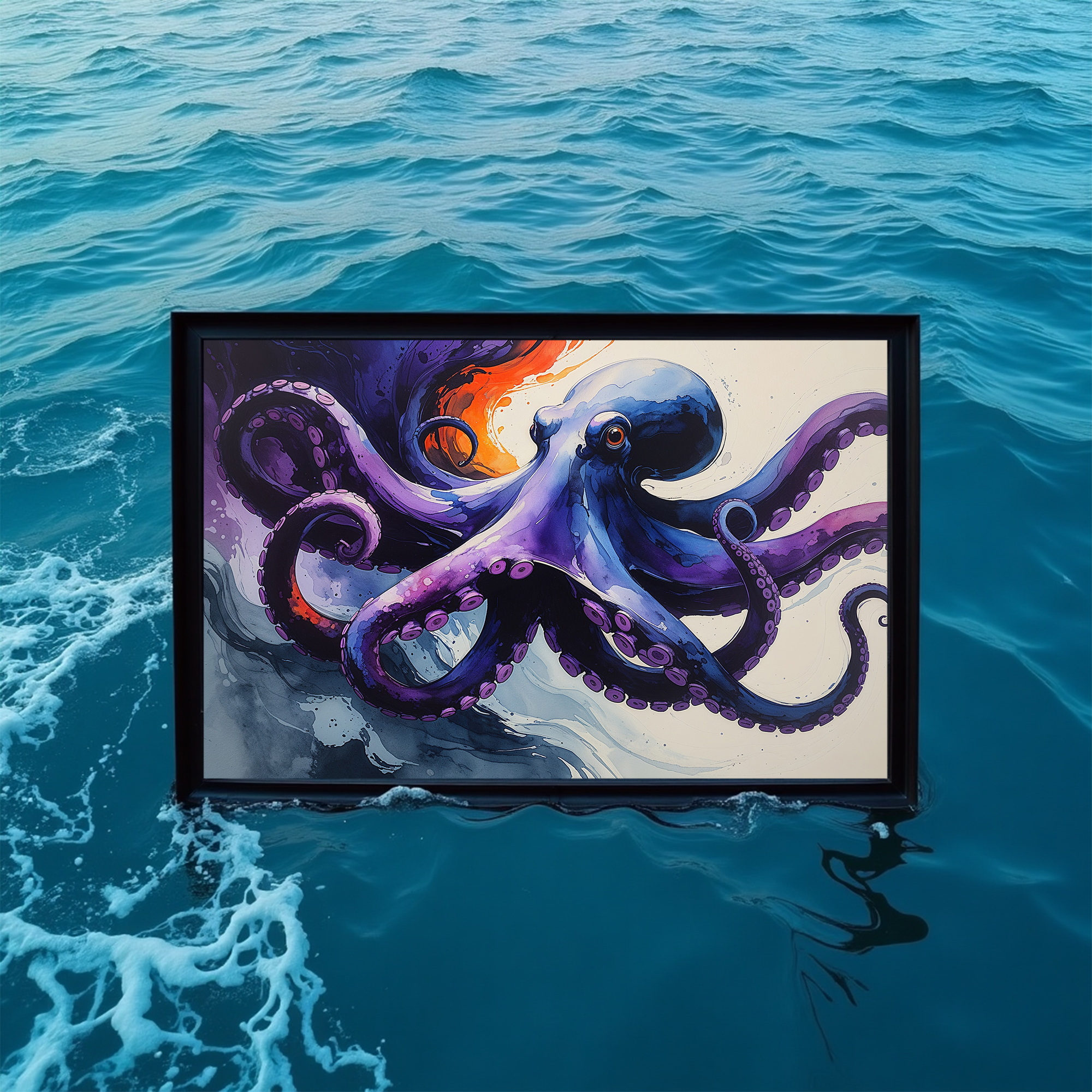 Colorful Watercolor Octopus Wall Art | Digital Download