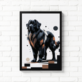 Geometric Newfoundland Dog Art Print | Digital Download