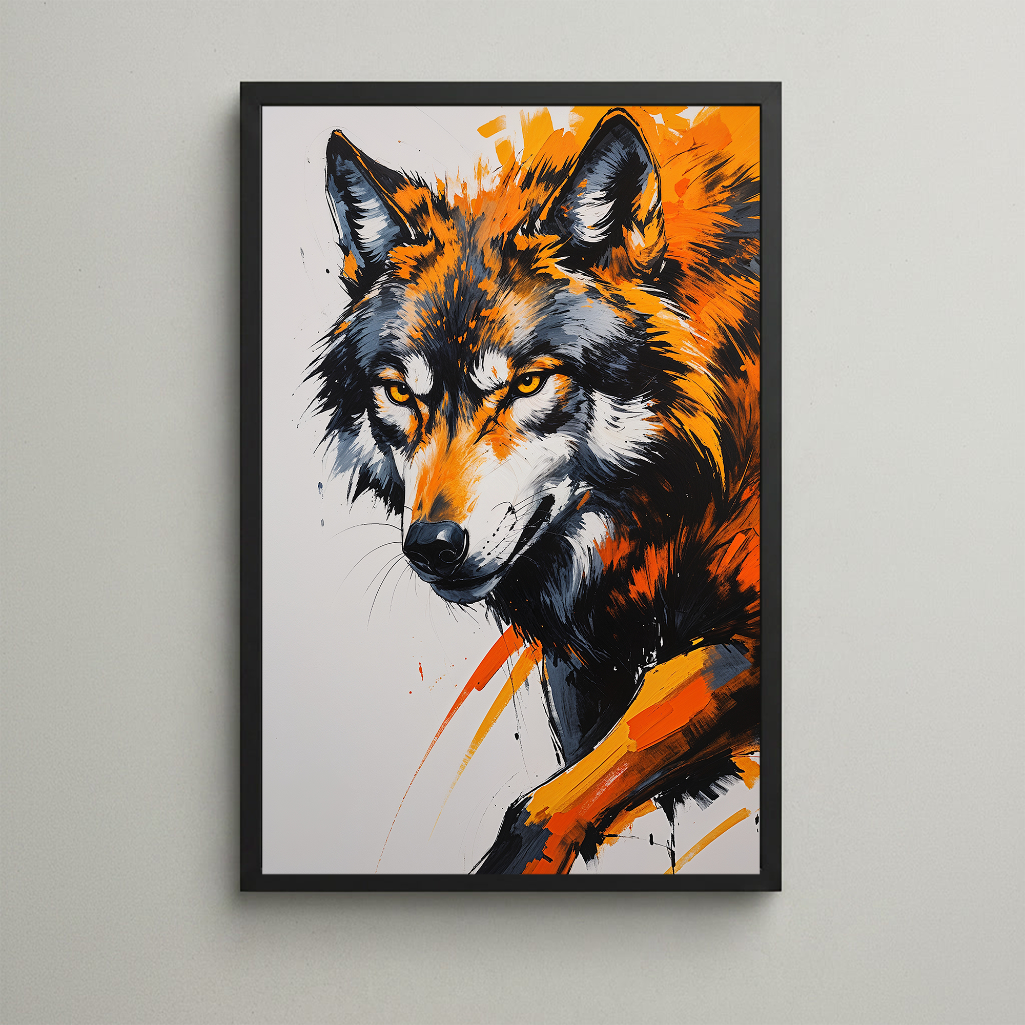 Abstract Wolf Face Wall Art Print | Digital Download