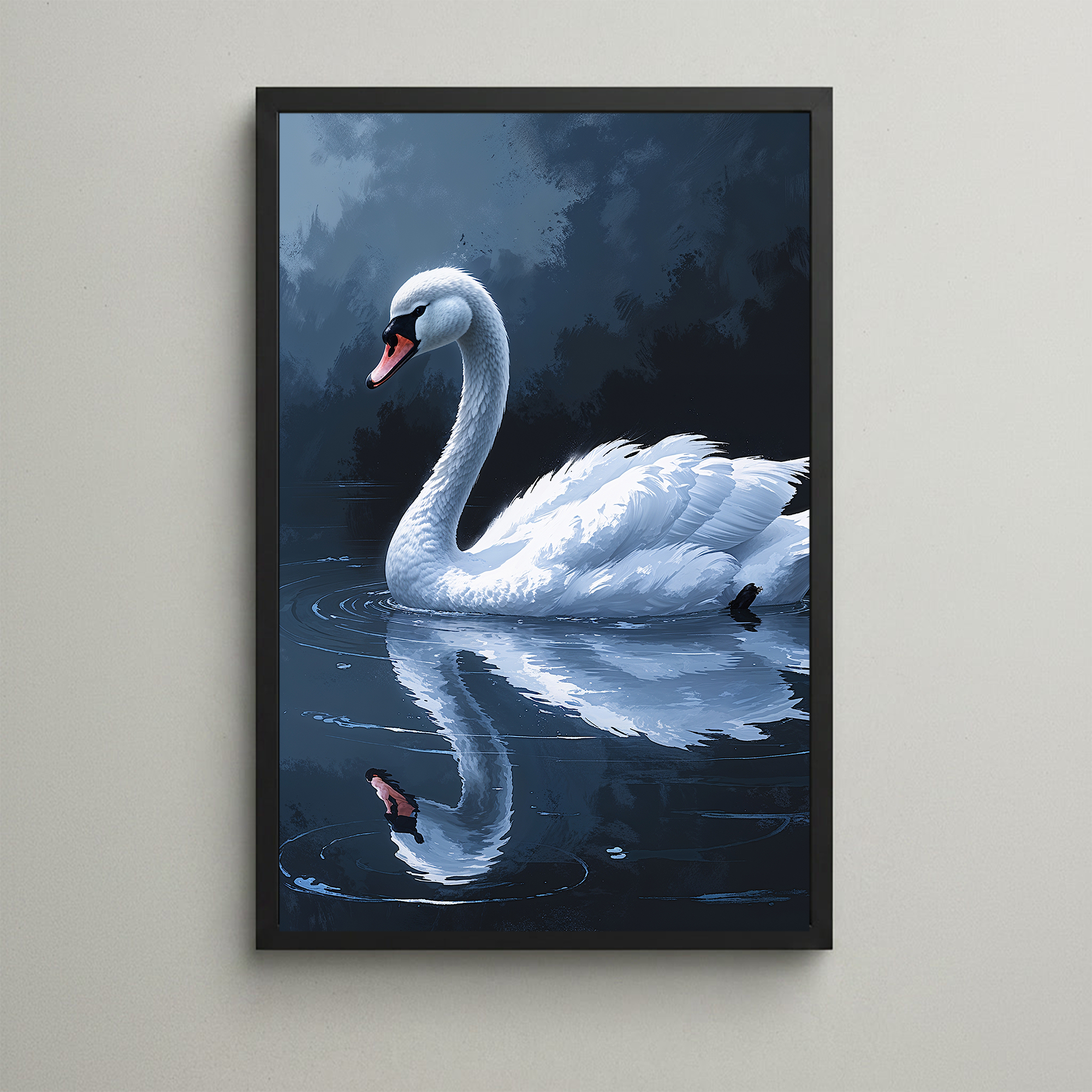 Abstract White Swan Lake Wall Art | Digital Download