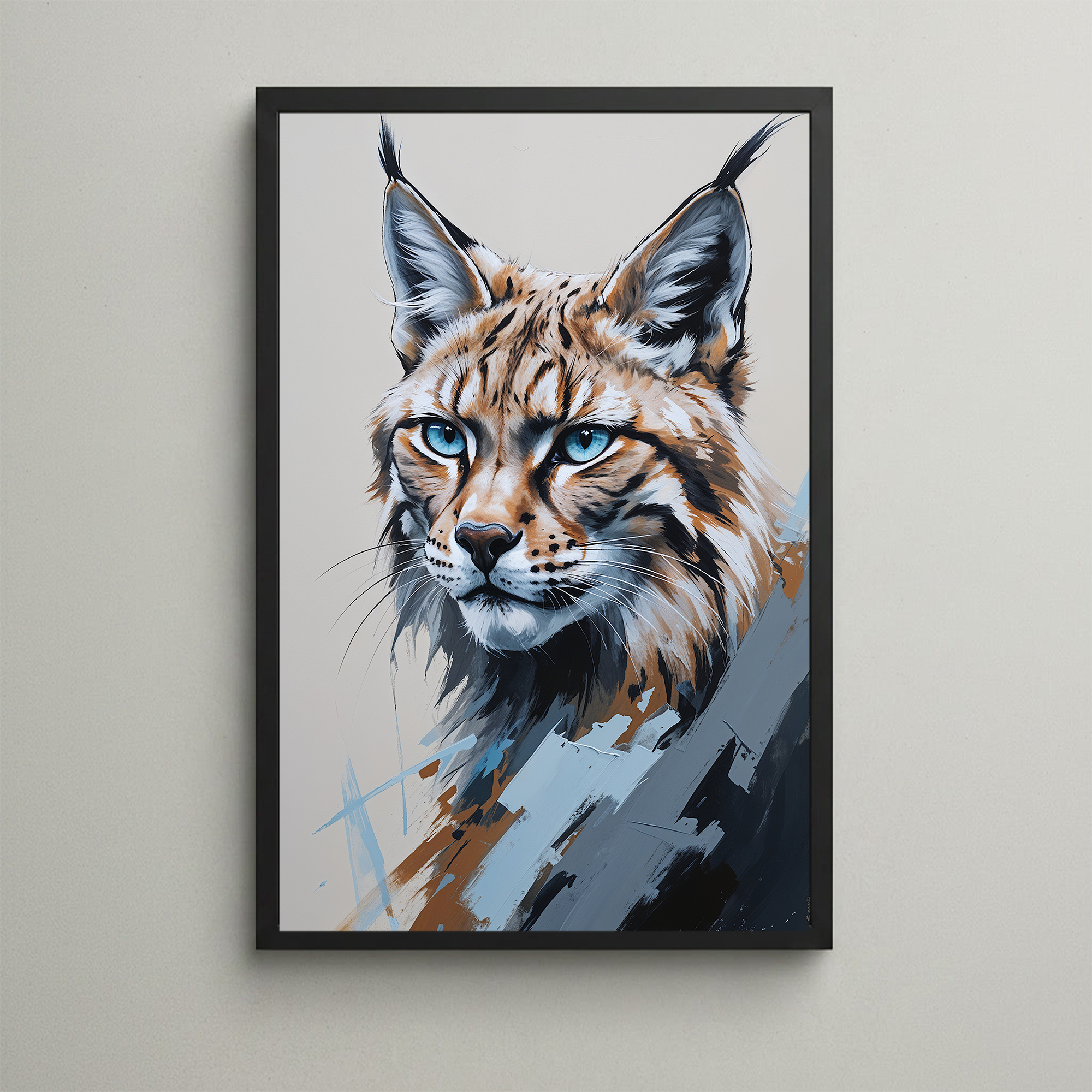 Abstract Lynx Portrait Wall Art | Digital Download