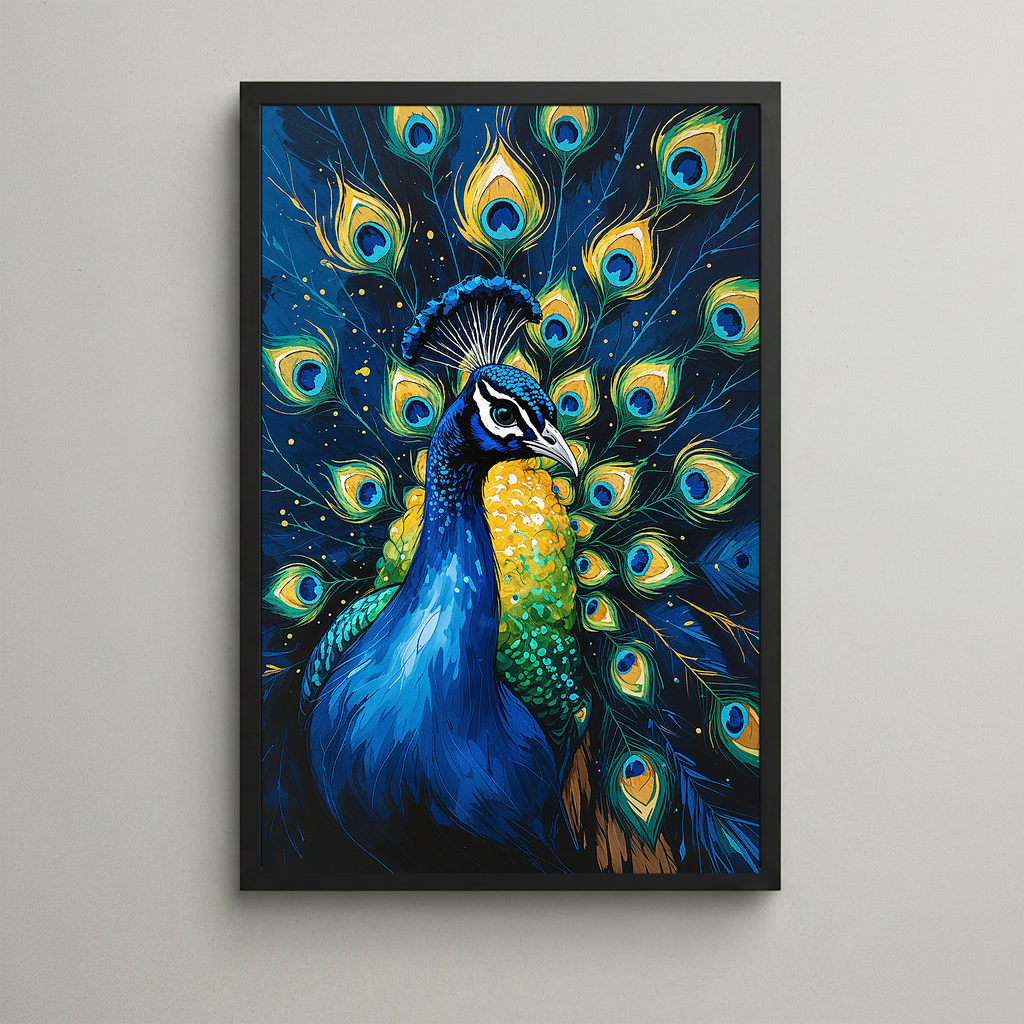 Abstract Peacock Portrait Wall Art Print | Digital Download
