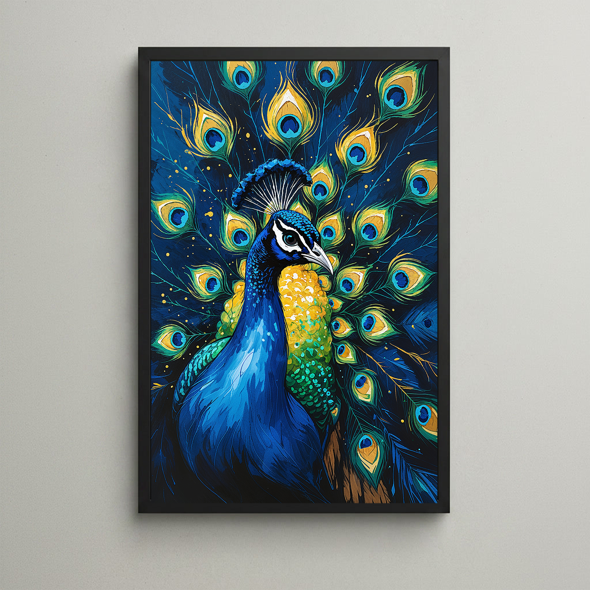 Abstract Peacock Portrait Wall Art Print | Digital Download